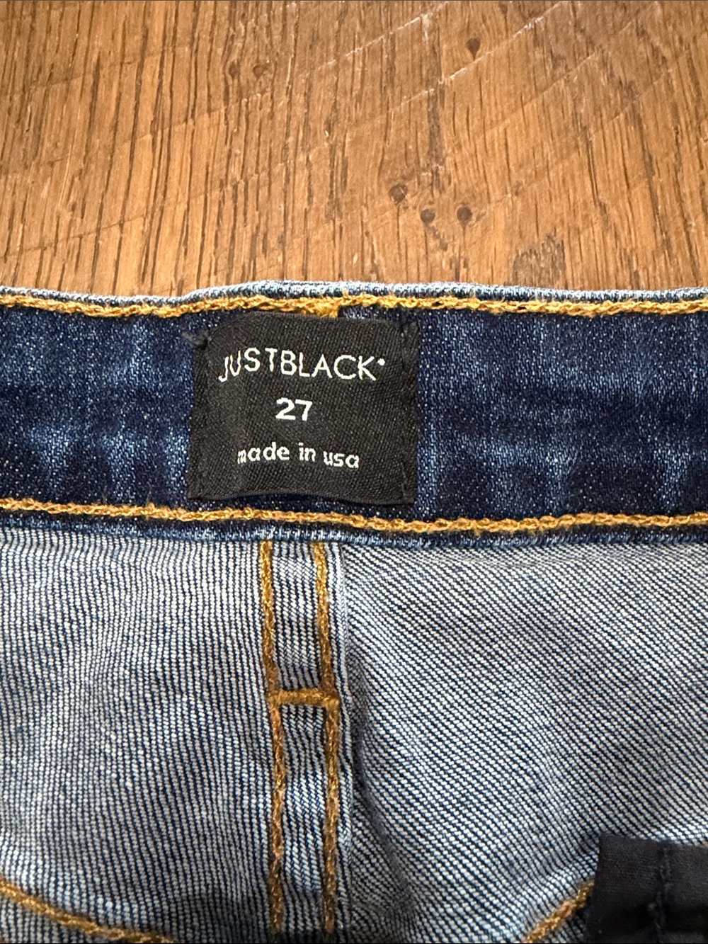 Just Black Indigo Distressed Roll-Cuff Denim Shorts - Picture 2 of 9